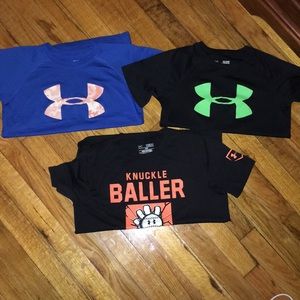 Boys Under Armour Dri-fit shirts. SM/MD